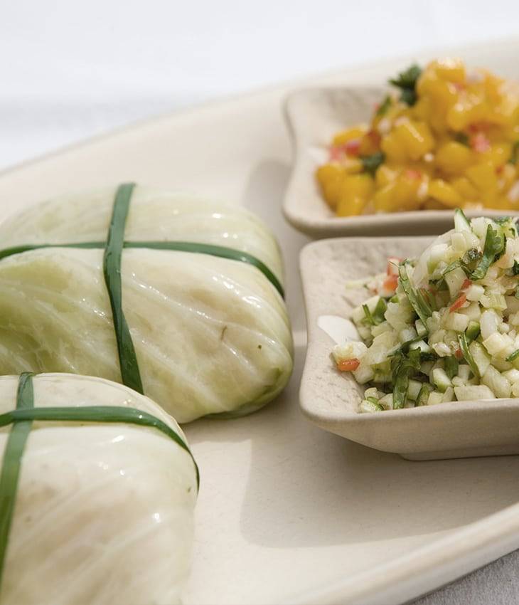 Cabbage Roll with Tahini Dip