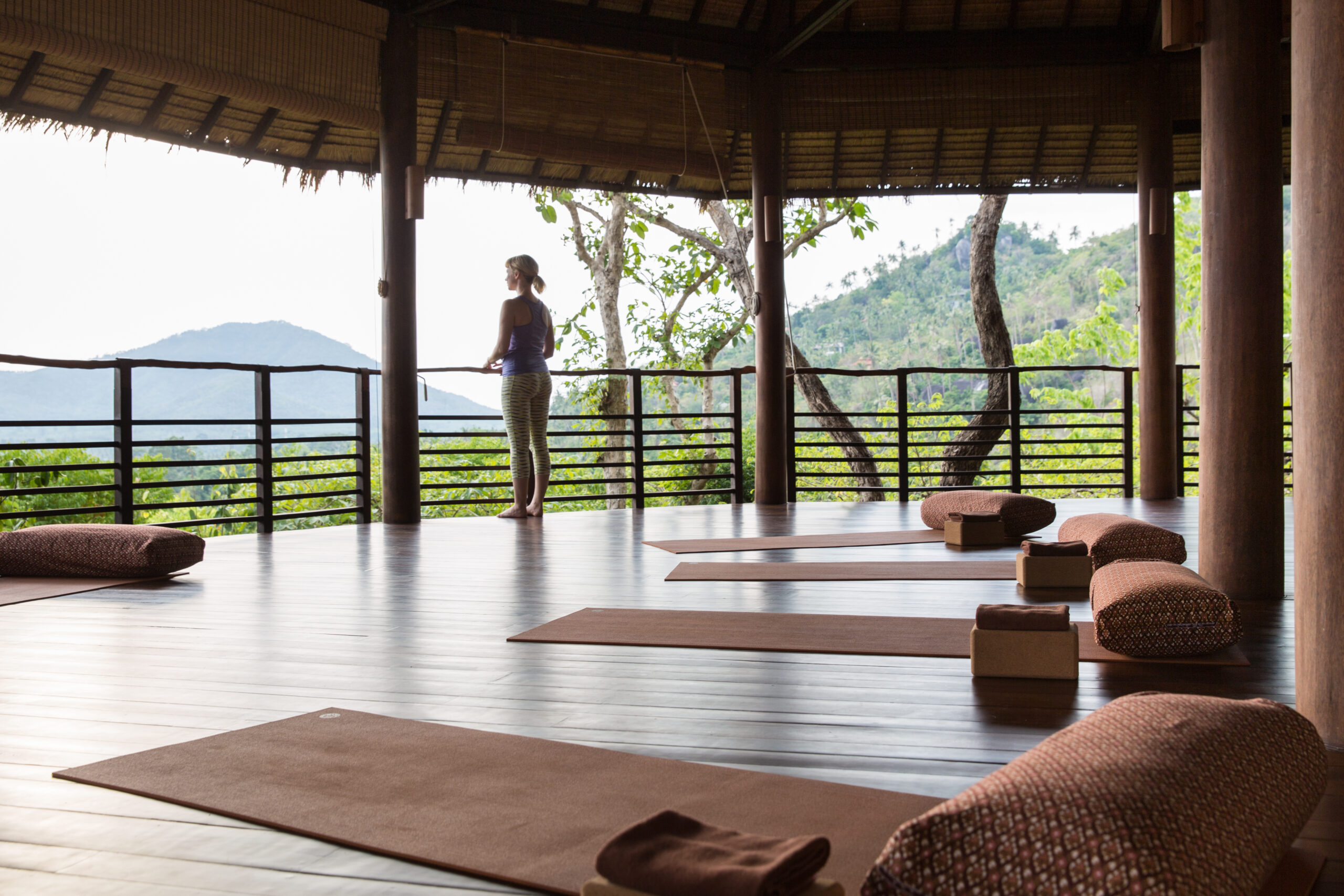 Yin Yoga Setup at Kamalaya a Wellness Sanctuary and Holistic Spa Resort located in Laem Set, Koh Samui, Thailand